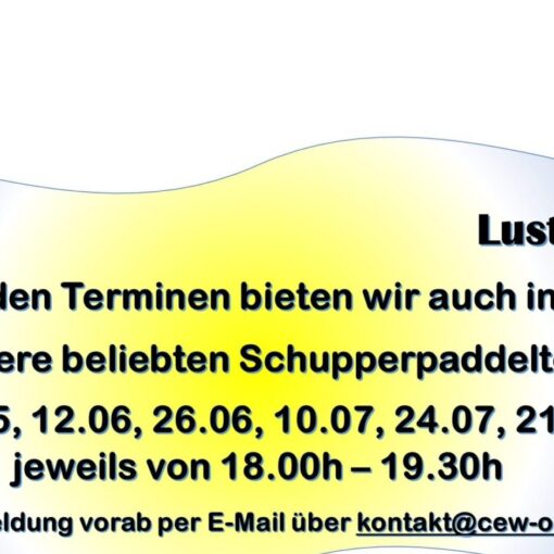 Schnupperpaddeln 2026 beim CEW