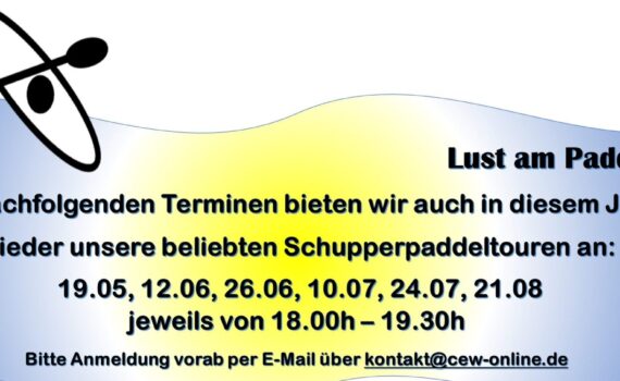 Schnupperpaddeln 2026 beim CEW